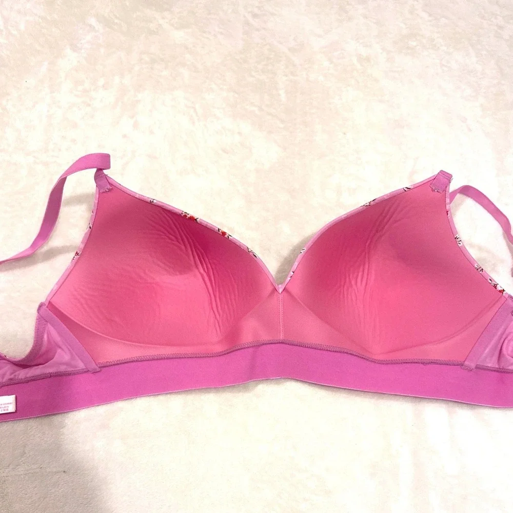 PINK Victoria's Secret Womens Bra 38C Pink Floral Love Pink Band